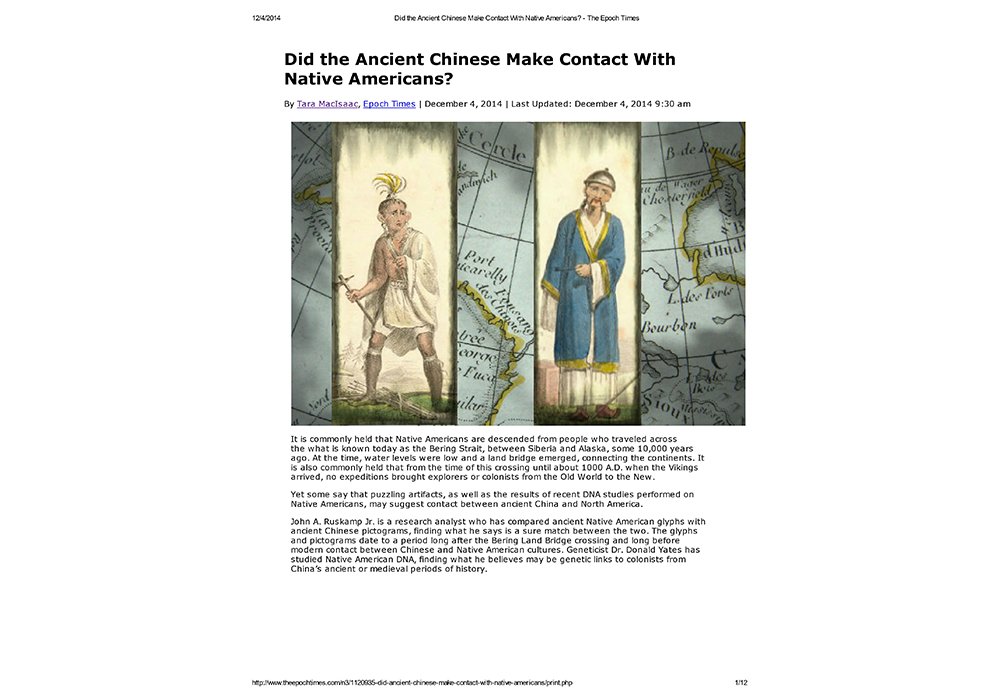 Did the Ancient Chinese Make Contact With Native Americans?